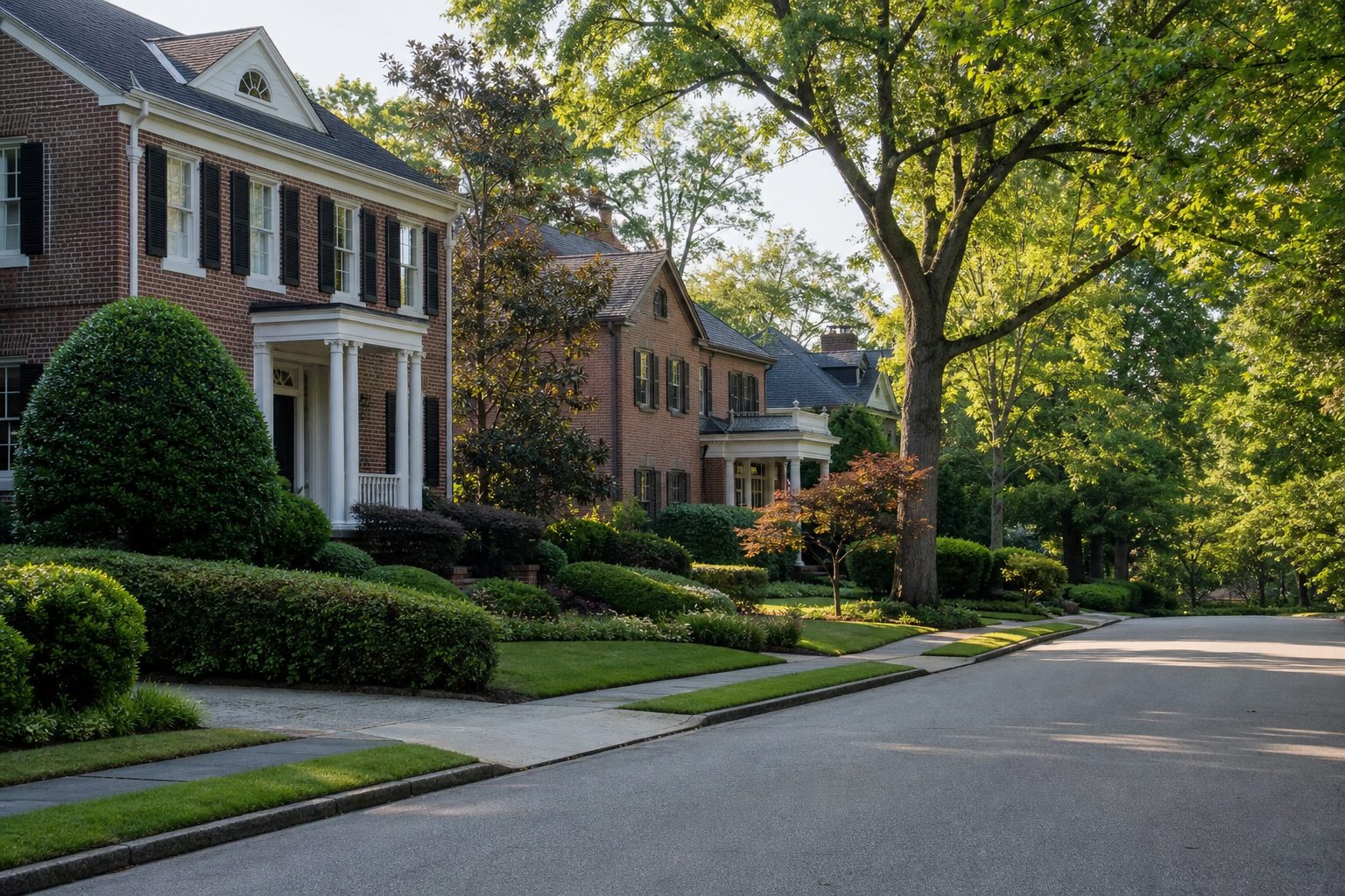 Concept image of an intown Atlanta residential street similar to Buckhead, Georgia