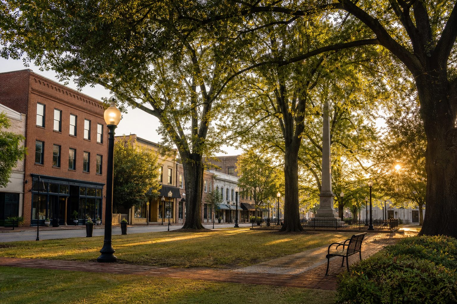 Concept image of the historic town square in Marietta, Georgia